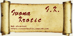Ivona Krotić vizit kartica